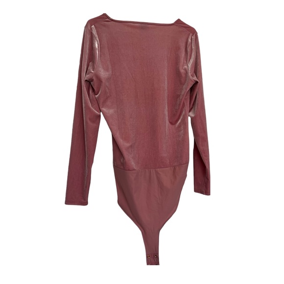 J. CREW | pink velvet velour bodysuit - Picture 4 of 5